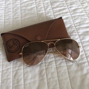 Aviator Raybans Light Brown Gradient